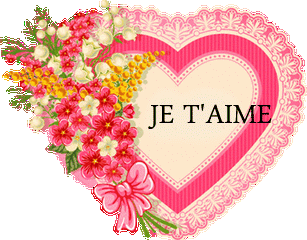 Gif animé je t'aime coeur fleurit